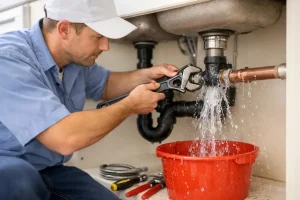 busted water pipe repair